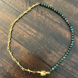 Verameat 19” Green Bloodstone Necklace